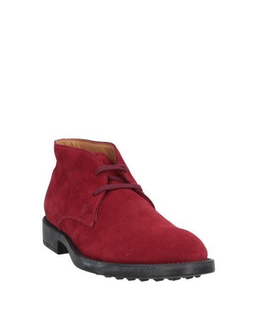 Tod's Red Ankle Boots for men
