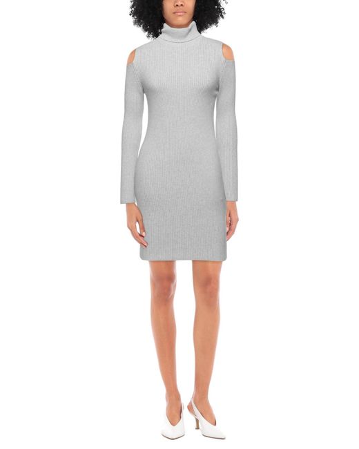 Kaos Gray Light Mini Dress Viscose, Polyester, Polyamide