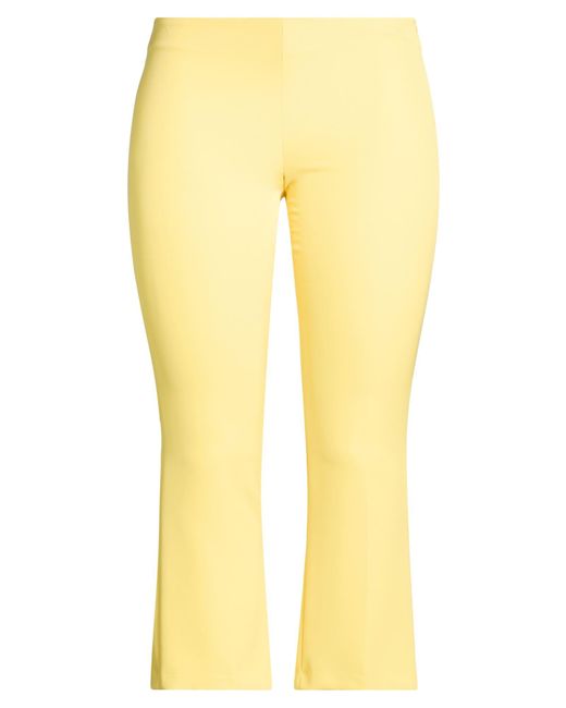 KATE BY LALTRAMODA Yellow Pants Polyester, Elastane
