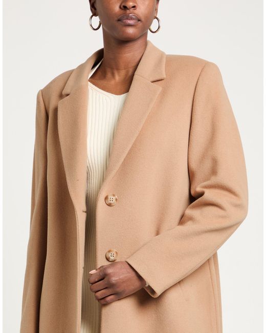 Chiarulli Natural Camel Coat Virgin Wool, Polyamide