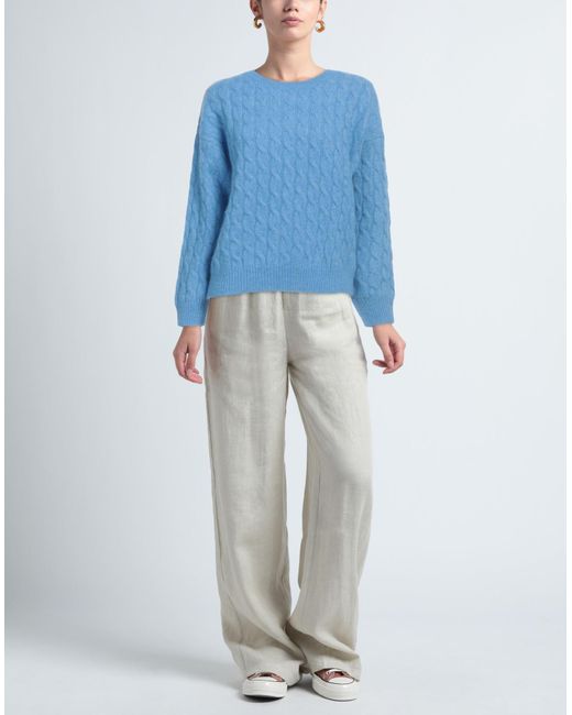 ROSSO35 Blue Azure Sweater Alpaca Wool, Polyamide, Virgin Wool