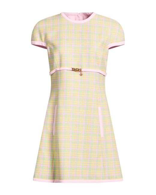 Versace Natural Mini Dress Cotton, Viscose, Metallic Polyester, Polyamide