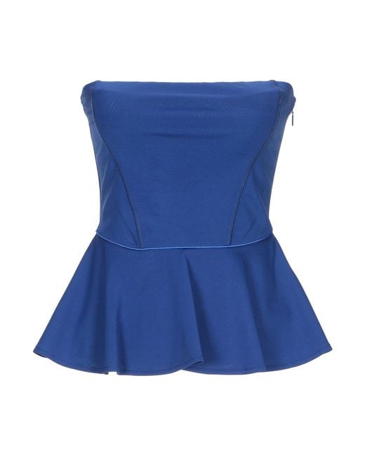 Pinko Blue Top Viscose, Polyamide, Elastane