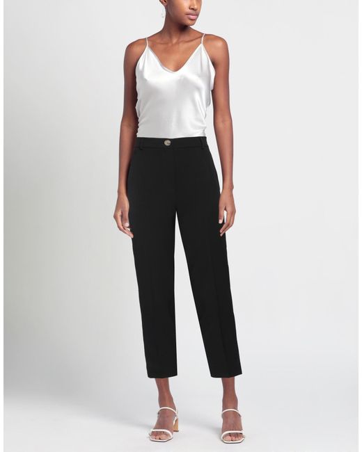 SOLOTRE Black Pants Polyester, Elastane, Acetate, Viscose