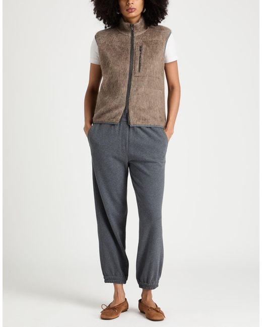 Brunello Cucinelli Brown Taupe Vest Virgin Wool, Wool, Synthetic Fibers, Cashmere, Silk