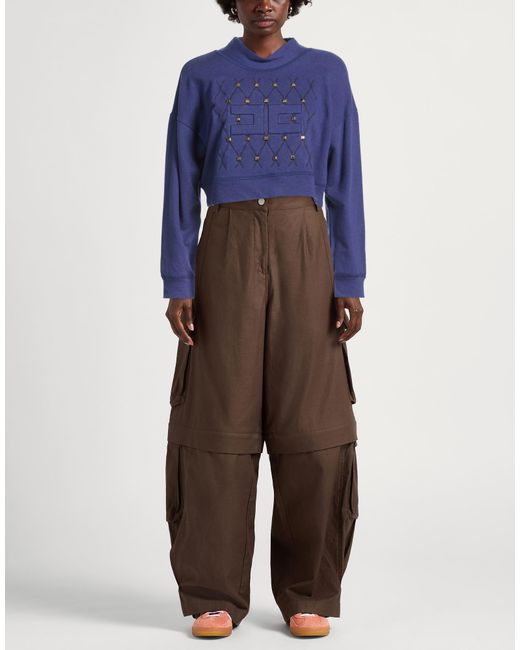 Elisabetta Franchi Blue Sweatshirt Cotton