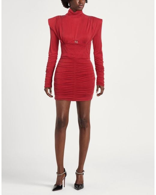 Elisabetta Franchi Red Mini Dress Cupro, Elastane