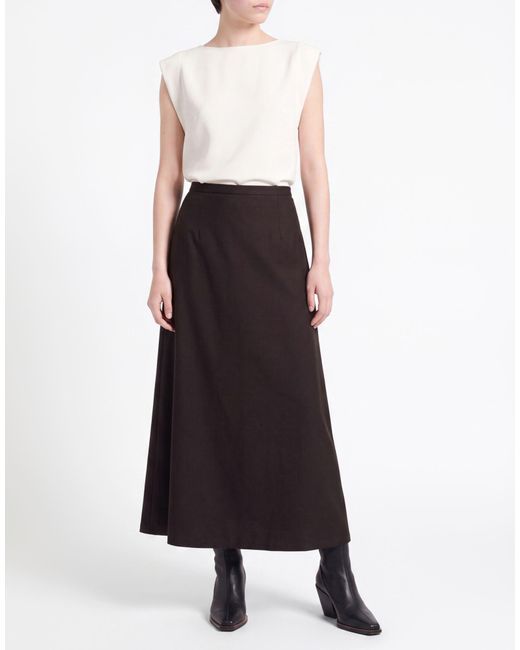 Fabiana Filippi Black Midi Skirt Merino Wool, Polyamide, Elastane