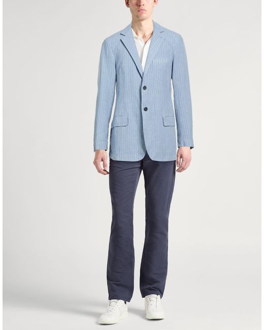 120% Lino Blue Blazers for men