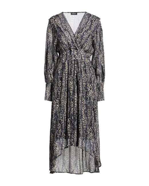 Dondup Gray Midnight Maxi Dress Viscose