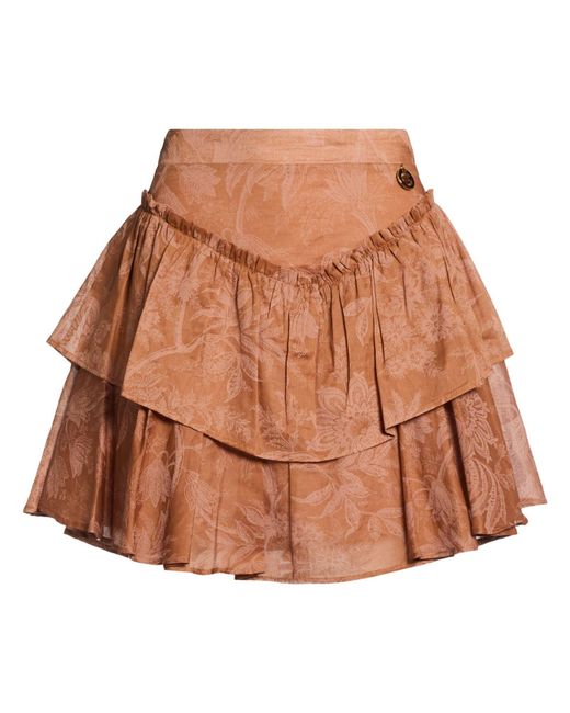 Gaelle Paris Brown Mini Skirt Cotton