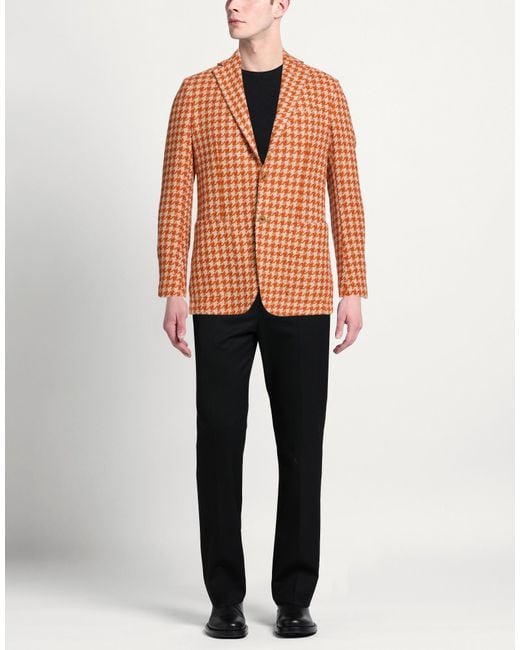 Sartorio Napoli Orange Blazer Alpaca Wool, Cotton, Polyamide for men