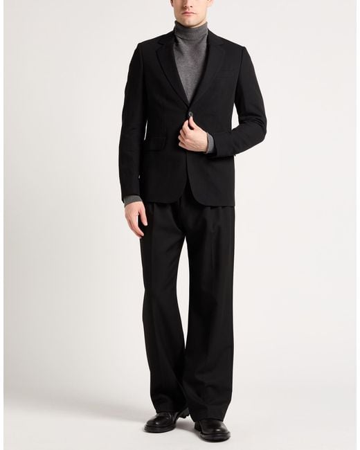 Sandro Black Blazer Lyocell, Linen, Cotton for men