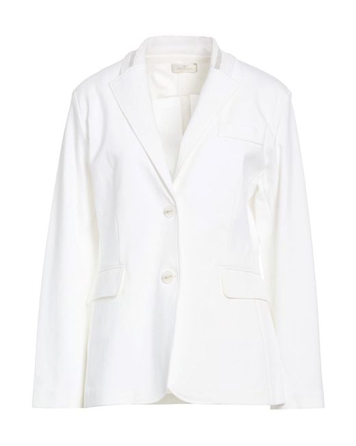 Panicale White Blazer Cotton, Polyamide, Elastane