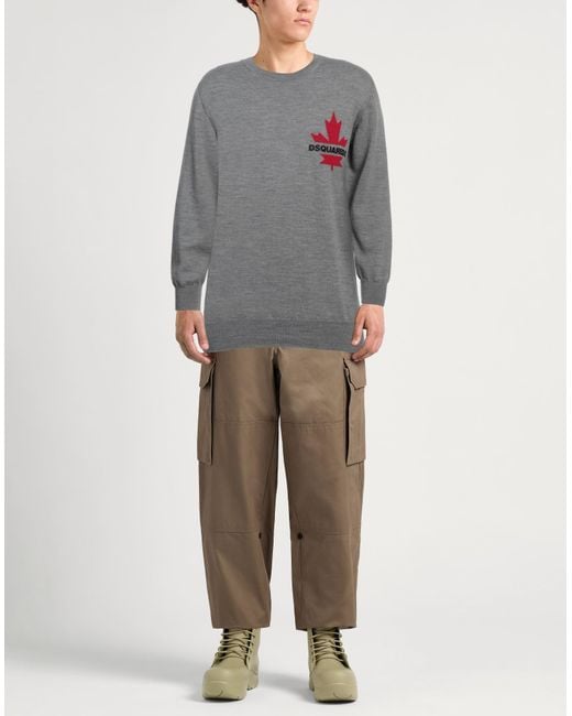 DSquared² Gray Sweater Virgin Wool for men