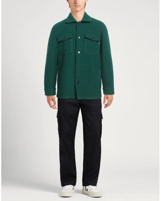 Brooksfield Green Shirt Wool, Polyester for men