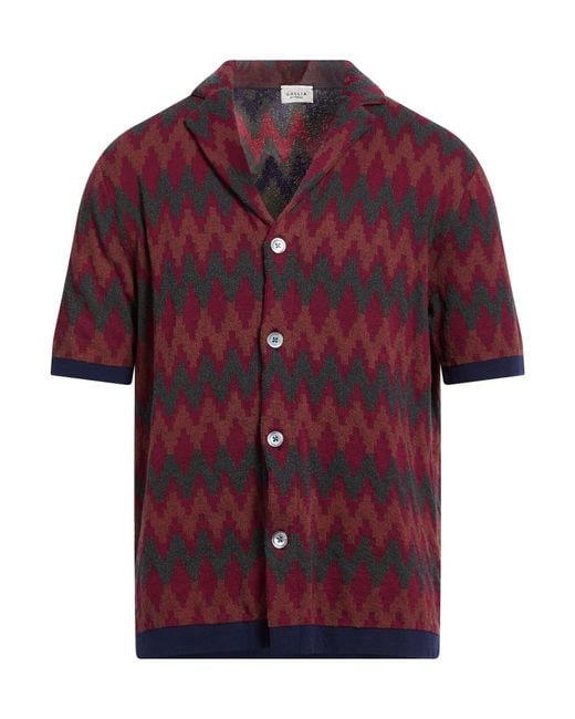 GALLIA Red Cardigan Cotton, Polyamide for men