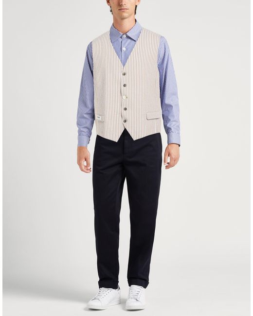 Berna White Tailored Vest Cotton, Polyester, Elastane for men