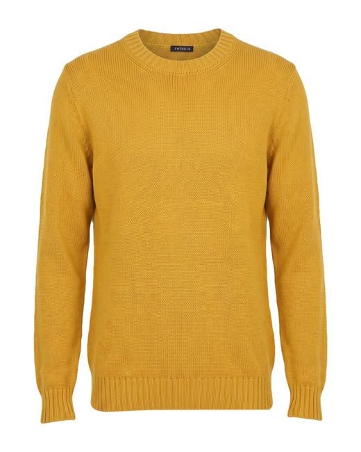 Retois Yellow Sweater Cotton, Merino Wool for men