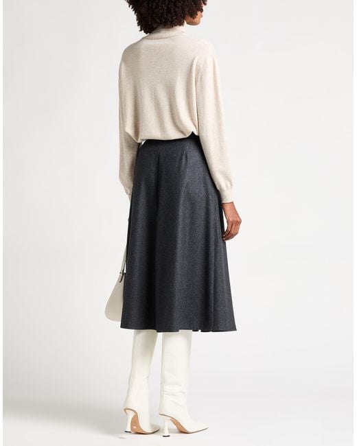 Brunello Cucinelli Gray Midi Skirt