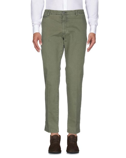40weft Green Military Pants Cotton, Elastane for men