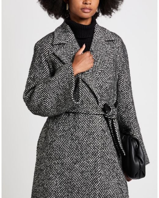 Caractere Gray Coat Viscose, Polyamide, Elastane, Polyacrylic, Wool