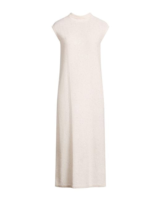 Gentry Portofino White Midi Dress Alpaca Wool, Mohair Wool, Viscose, Polyamide, Polyester