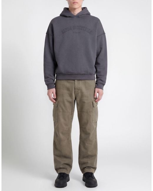 Alpha Industries Gray Sweatshirt Cotton, Polyester for men