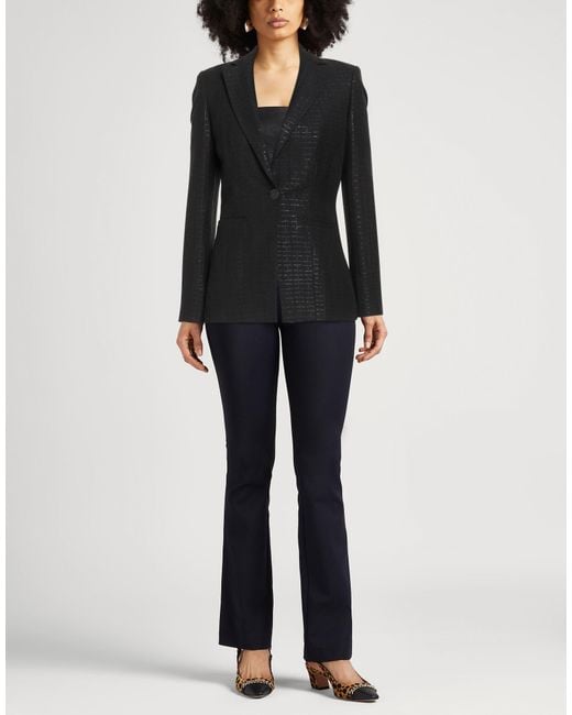 Caractere Black Blazer Cotton, Polyamide, Polyester, Elastane