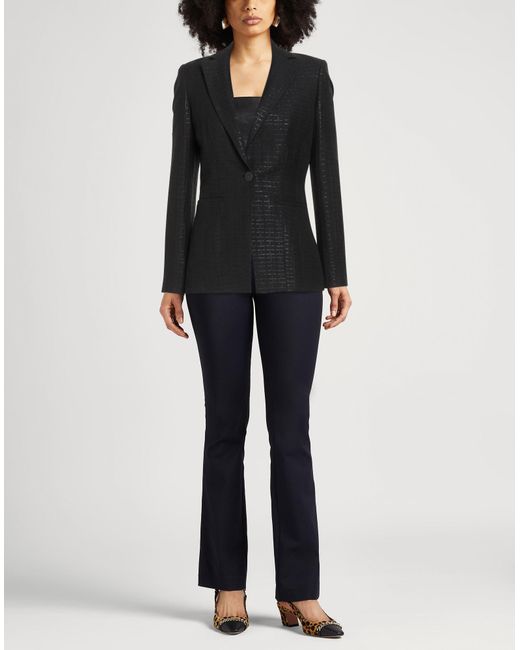 Caractere Black Blazer Cotton, Polyamide, Polyester, Elastane