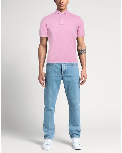 FILIPPO DE LAURENTIIS Pink Polo Shirt for men