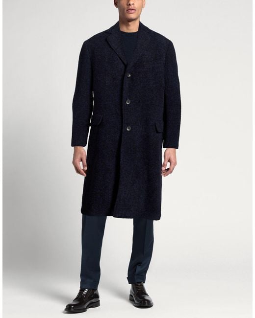 Montedoro Blue Midnight Coat Alpaca Wool, Polyamide for men