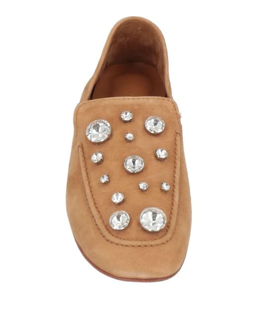 Alysi Brown Accessoreria Camel Loafers Leather
