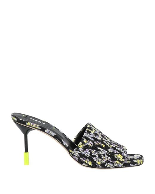 MSGM Black Sandals Textile Fibers