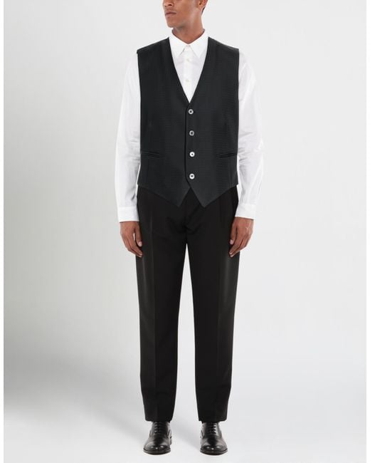 Angelo Nardelli Black Tailored Vest for men