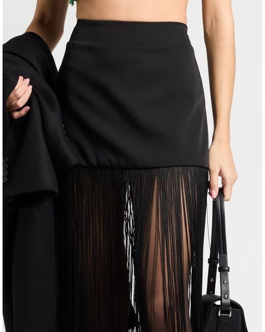 Jijil Black Maxi Skirt Polyester, Elastane