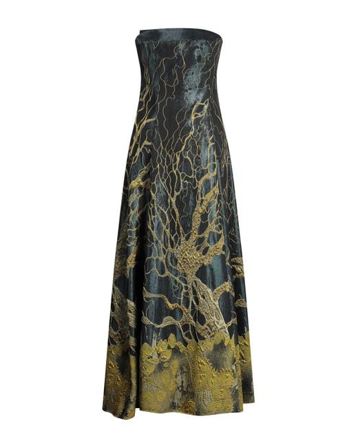 Alberta Ferretti Green Maxi Dress Polyester, Silk, Polyamide
