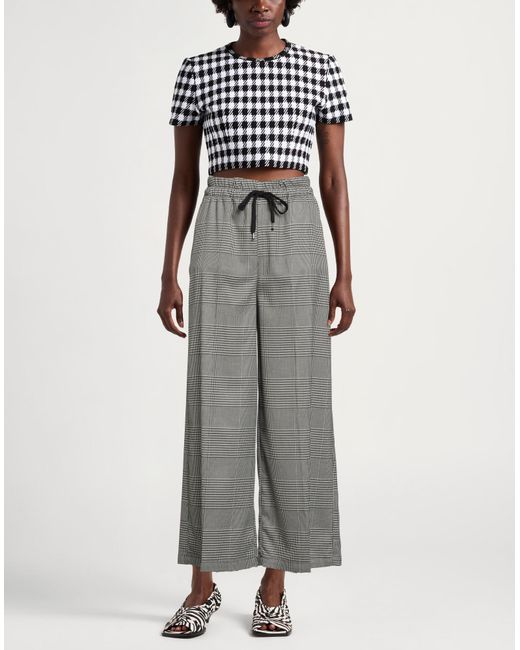 Motel Gray Pants Polyester, Viscose, Elastic Fibres