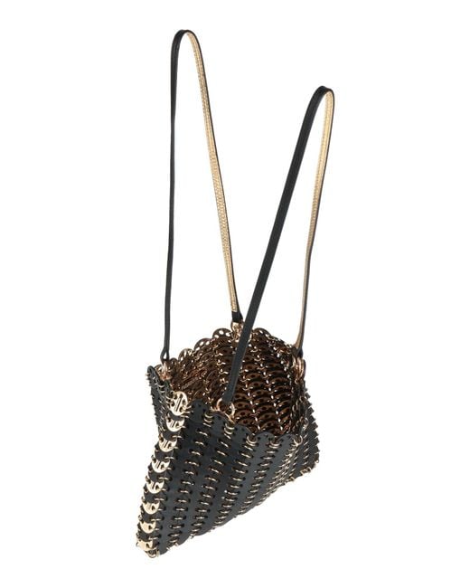 Rabanne Black Shoulder Bag Calfskin, Steel, Brass