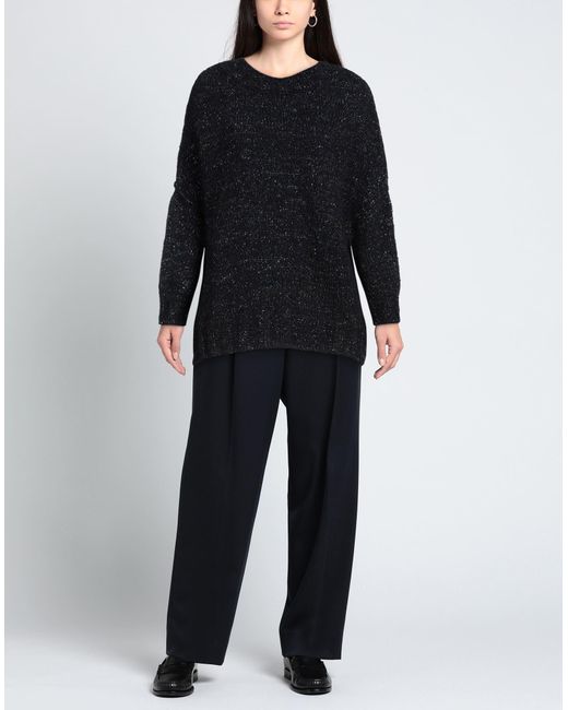 Le Tricot Perugia Black Sweater Synthetic Fibers, Alpaca Wool, Wool, Polyester, Silk