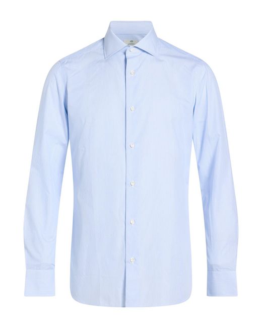 Luigi Borrelli Napoli Blue Light Shirt Cotton for men