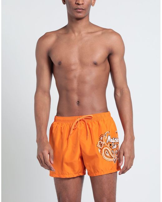 Moschino Orange Swim Trunks for men