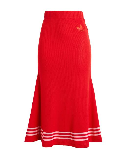 Adidas Originals Red Midi Skirt