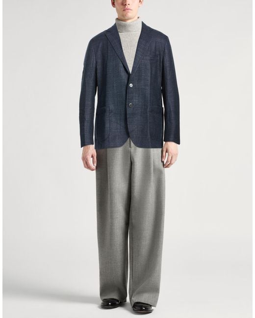 Tombolini Blue Blazer Virgin Wool, Silk for men