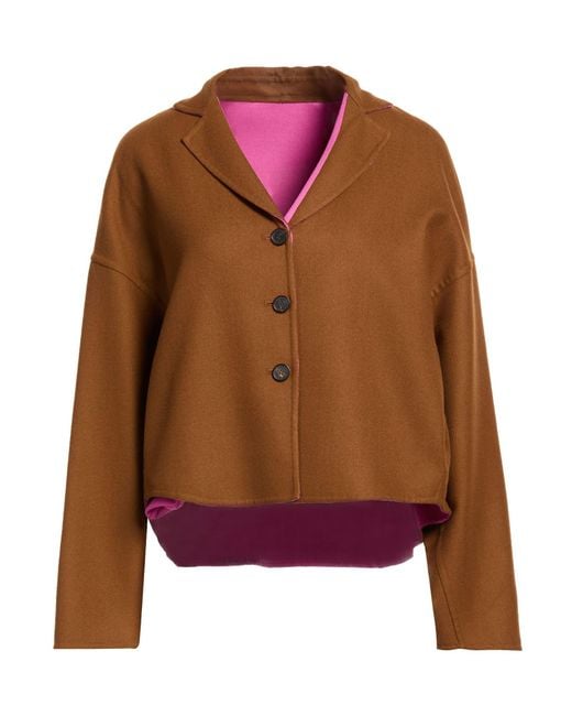 Fabiana Filippi Brown Jacket Virgin Wool, Silk, Polyamide