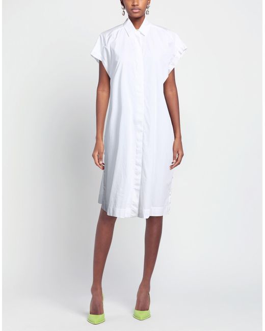 Marc Cain White Mini Dress Organic Cotton