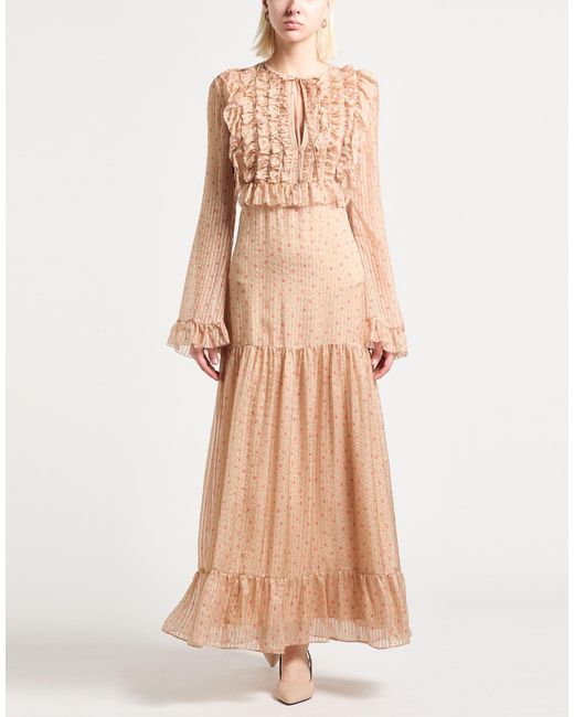 Kristina Ti Natural Sand Maxi Dress Silk