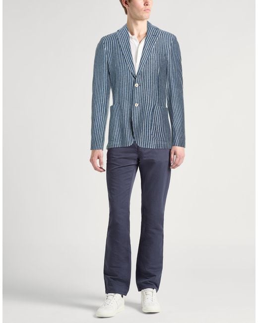 Tombolini Blue Blazer Cotton, Linen, Polyamide for men