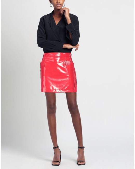 Akep Red Mini Skirt Polyurethane