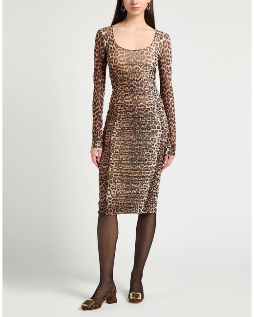 Ganni Natural Midi Dresses